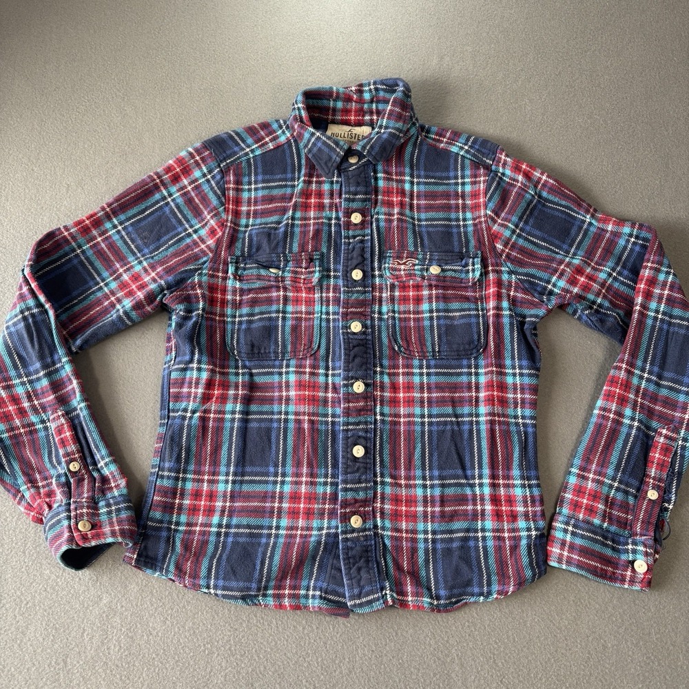 Abercrombie‎ Fitch Button Down Plaid Shirt Heavy Y2K Men's XL Outdoor Distressed